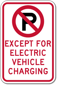 No Parking Except for Electric Vehicle Charging